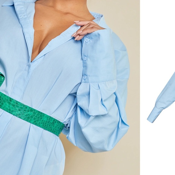 PrettyLittleThing Light Blue Long Sleeve Dress - Picture 9 of 10